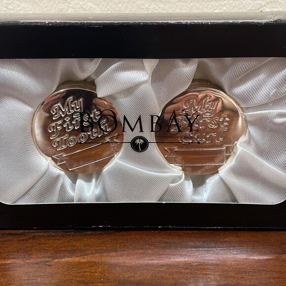 NEW! Bombay Company My First Tooth and Curl Engrave-able keepsake Baby Gift - Picture 1 of 5